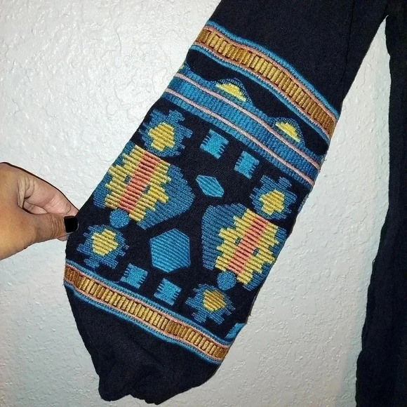 L&B Lucky & Blessed Black Southwest Print Western Style Dress Small - Picture 6 of 8